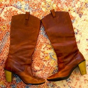 Camper Western detail pull-on Leather boots EUC